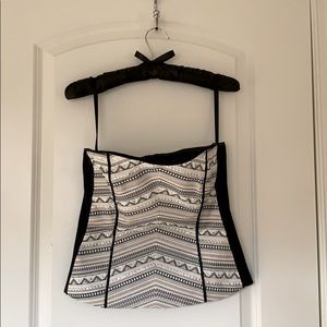 EMBROIDERED PONTE MIX BUSTIER